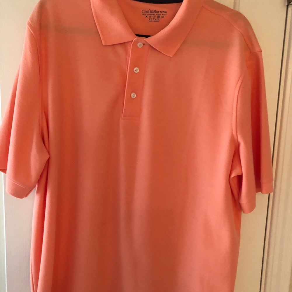 Croft & Barrow Men's Coral-Orange Polo Shirt NWOT